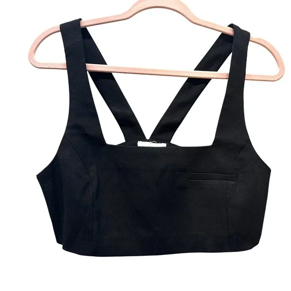 Torn by Ronny Kobo Bex Top Black Cropped Square Neck Sleeveless NWT Size S - Picture 4 of 11